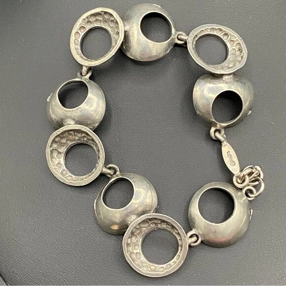 Brutalist Atomic Design Circular Bracelet Signed Osmose Made In Canada - Picture 4 of 17